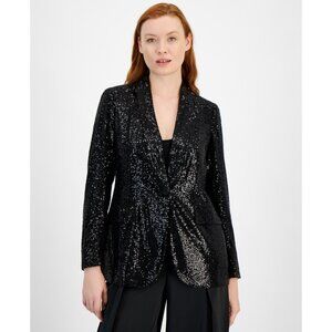 Anne Klein womens Shawl Collar Jacket, Size 10 Black MSRP $159